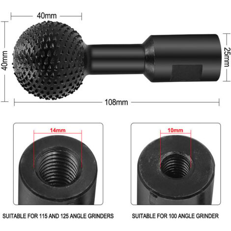CHOYCLIT Fraise a Spherique Bois Sculpture   Outil de Sculpture sur Fraise Metal Bois   fraise carbure   14 mm Sculpture sur Bois Foret de Polissage pour   Meuleuse D'angle de 115/125 (14mm)