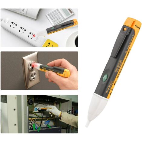 CHOYCLIT FLUKE Mini stylo de test électrique portable Testeur de tension sans contact Outil de détection de tension de haute précision 200  1000V Détection de tension CA Alarme sonore et lumineuse,Noi