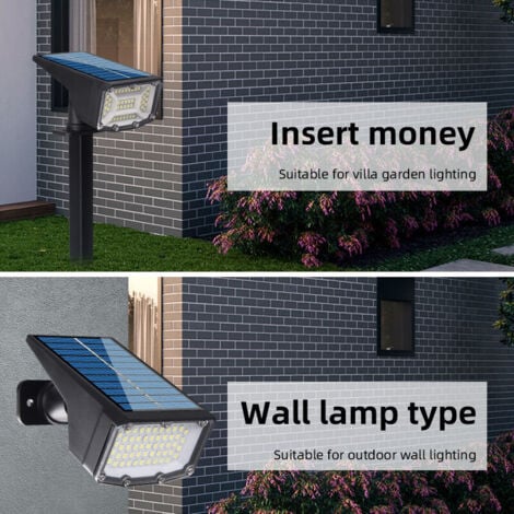 CHOYCLIT Spot Solaire Exterieur【Lot de 2】,50 LED Lampe Solaire Exterieur Etanche IP66 Lumiere Solaire Exterieur, Réglable avec 3 Modes d'Éclairage Extérieur Solaire pour Jardin Cour Allée Chemin, Blan