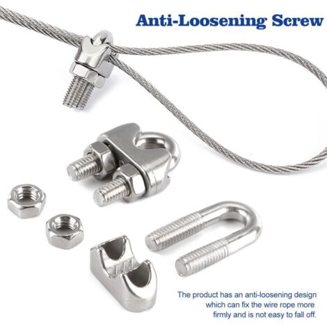 Lot De 24 Serre-Câbles Inox M6 - Fixation Métallique Pour Câbles, Corde à Linge Et Stores