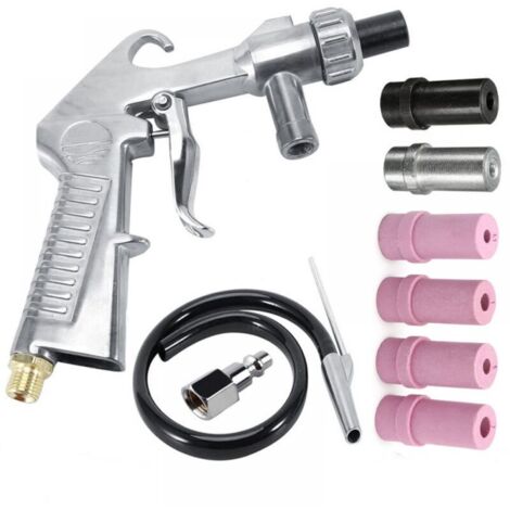 Kit de sablage pneumatique portable avec tuyau de 4,5 m et entonnoir pour petites et moyennes opérations - Capacité de 22,7 kg - 120 PSI, Default, perles