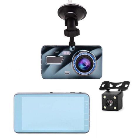CHOYCLIT Caméra de surveillance interieur / exterieur Dashcam Avant Arrière,Carte SD 64G,Camera Embarquée Voiture FHD,4" Camera Voiture Grand Angle de 230 °,Vision Nocturne,24H Mode Parking