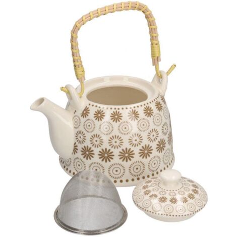 Tazze Trendy Decor Crido Teiera In Ceramica Bianco/rosso Di Casa - 5