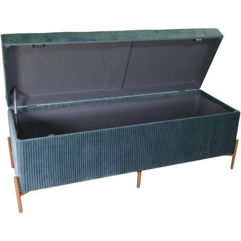 Set 2 Pouf Contenitore 76x38x38 cm Jocelyn in Velluto Verde