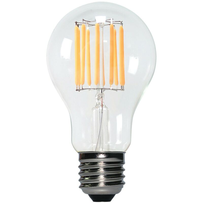 Lampadina LED Trasparente Linea 5V filamento verticale Goccia A60 1,3W  110Lm E27 2500K Dimmerabile - B02