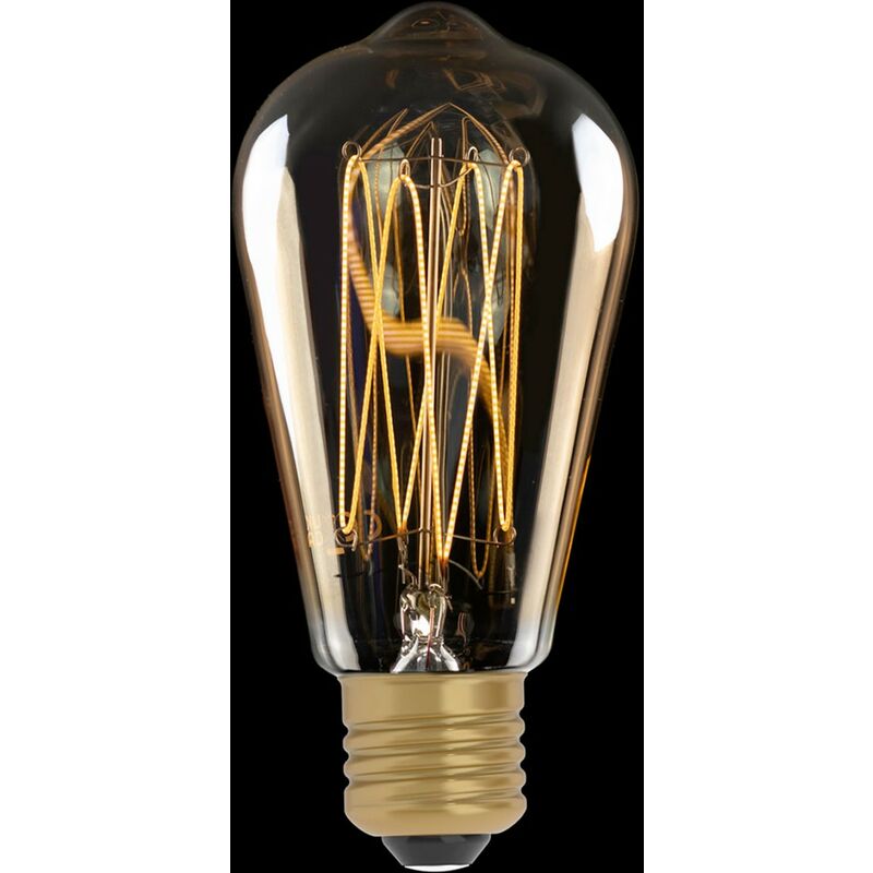 Lampadina LED Dorata Carbon Line filamento verticale Edison ST64 7W 640Lm  E27 2700K Dimmerabile - C54