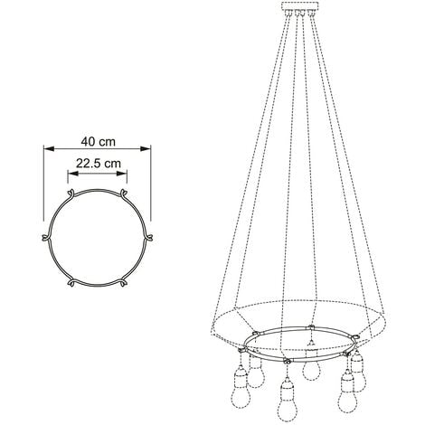 Cage Cerchio - Struttura per lampadari Nero - S - Ø 40 cm