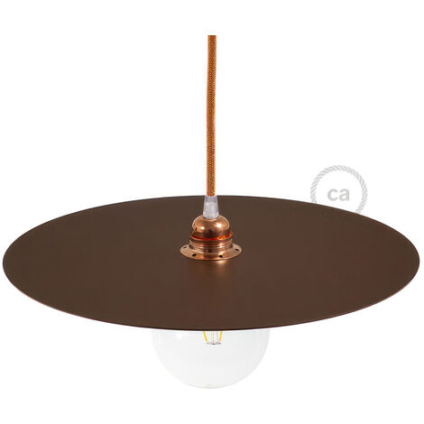 Piatto Smaltato Per Lampade In Ferro - Diametro 30 Cm, Foro 4 Cm, Per Portalampade E27, Da Esterno/Interno