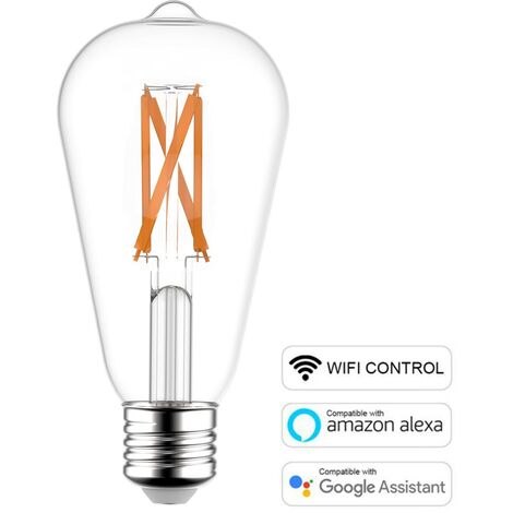 Lampadina LED SMART WI-FI Edison ST64 Trasparente 6,5W 806Lm E27 1800÷3000K  Dimmerabile