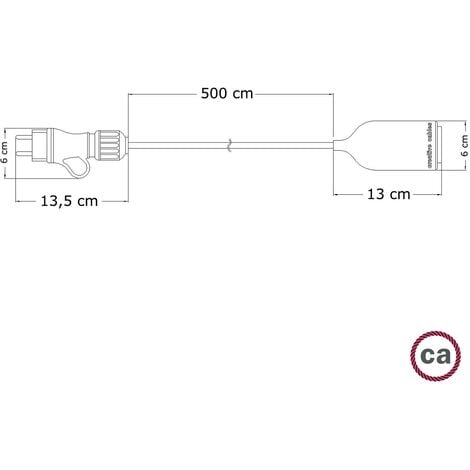 Snake EIVA Wi-Fi, lampada portatile per esterni, 5 m cavo tessile