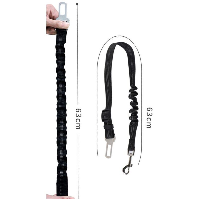 QWORK Lot De 2 Ceintures De Sécurité Chien 40 Cm – Harnais Anti-Morsure En Câble Acier, Pour Chiens 0-12 Kg