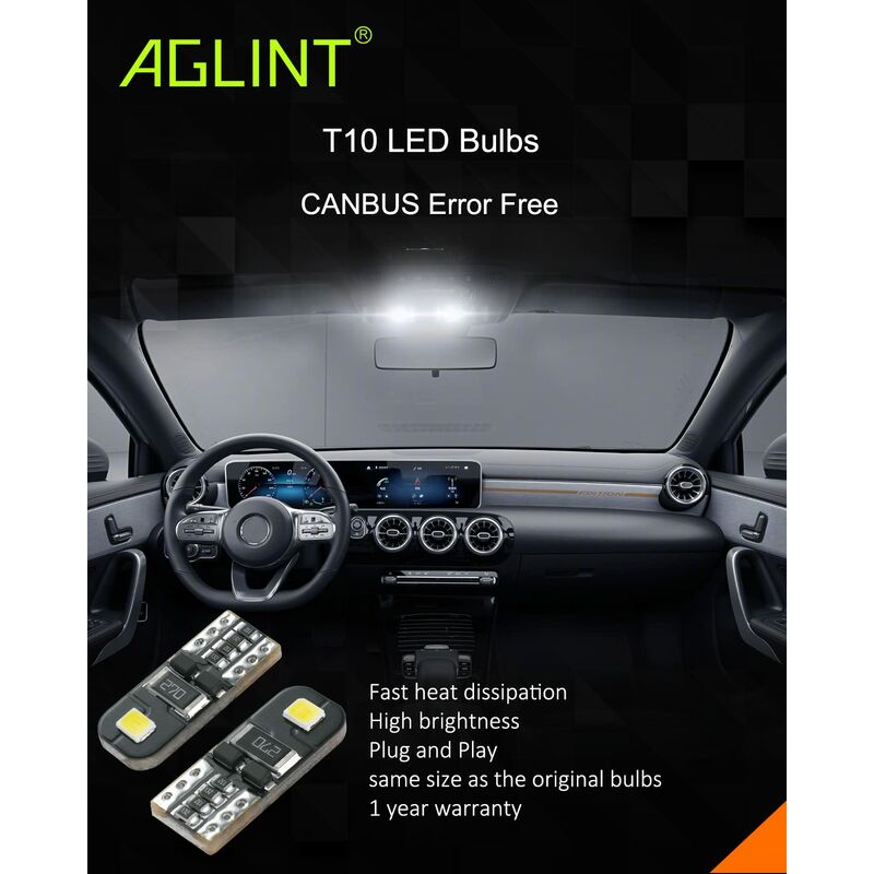 Ampoules LED T10 W5W Defvnsy Sans Erreur CANBUS 12V - Blanc 194 168 501 Intérieur Voiture