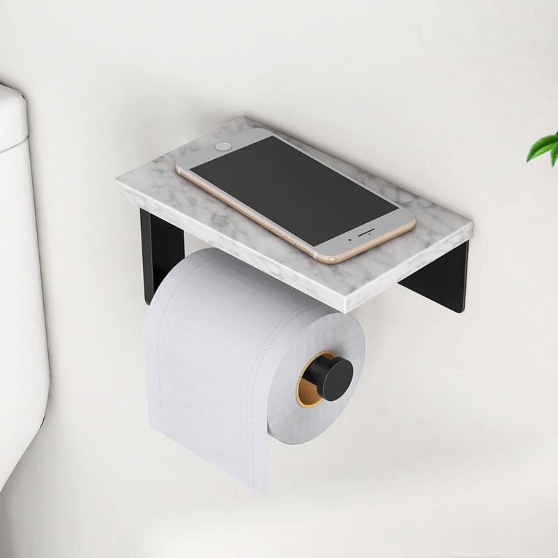 Porte-papier Toilette Avec étagère En Marbre, En Acier Inoxydable