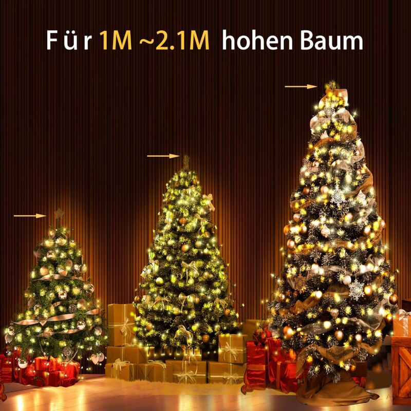 Guirlande Lumineuse Sapin De Noël 400 LED - 2M X 16 Brins, 8 Modes, Étanche IP65 Pour Arbre 1.8-2.4m