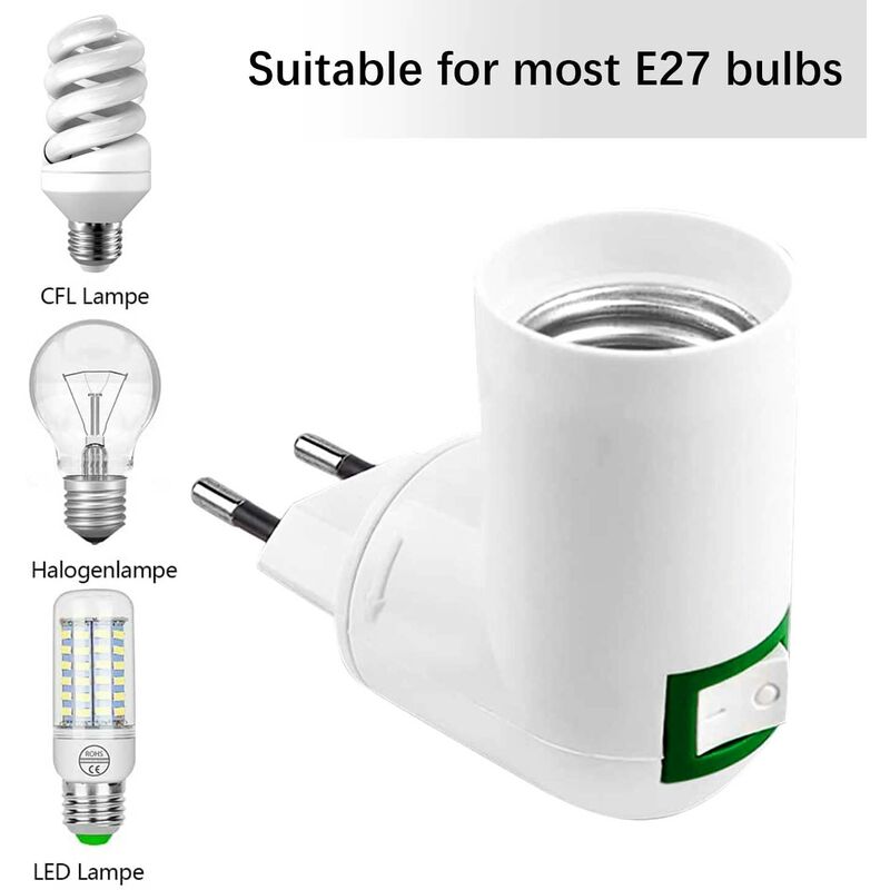Lot De 4 Douilles E27 Avec Interrupteur - Pivot 360° - Blanc - Pour Cuisine, Garage