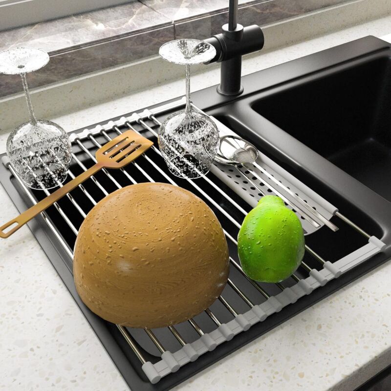 Passoire Pliable Silicone De Cuisine - Égouttoir Pâtes, Légumes - Gain De Place, Lavable