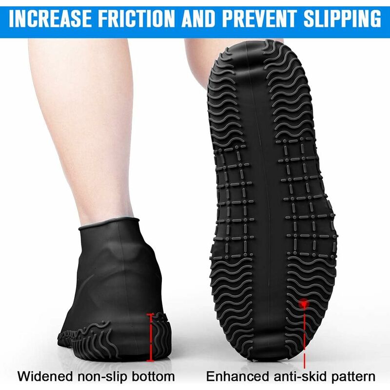 Sur-chaussure Pluie Neige Amexo Couvre-Chaussures Imperméables 4 Paires - Silicone Réutilisable Pour Pluie Et Neige | Antidérapant - Taille M/L Couvre Chaussures Impermeable