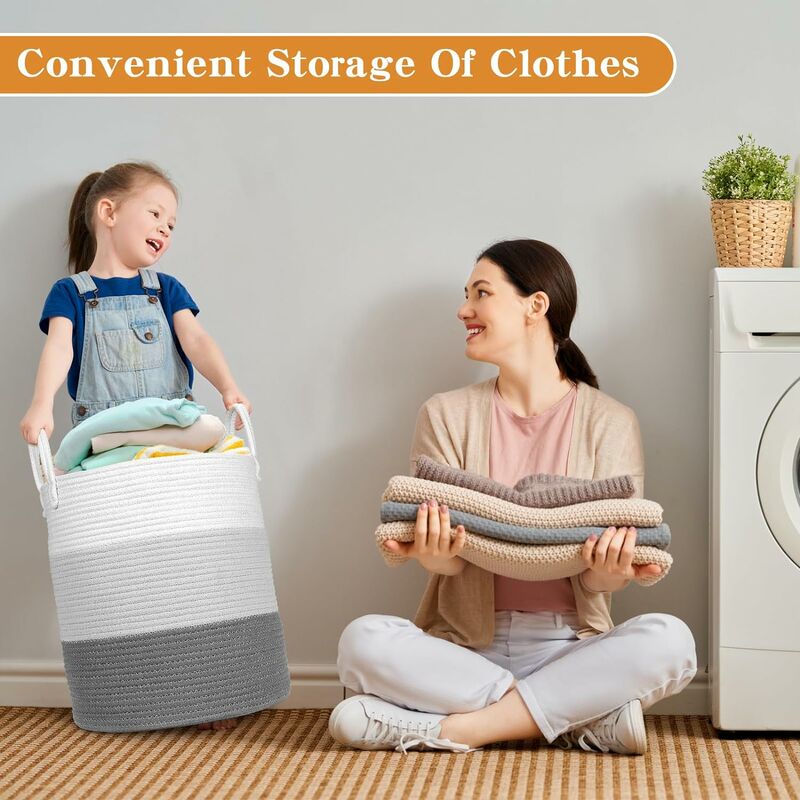 Panier De Rangement Pliable Avec Poignées - Corbeille à Linge Ou Jouets, Dentelle Bowknot Gris | Capacité 35x40 Cm, Tissu Coton Et Polyester