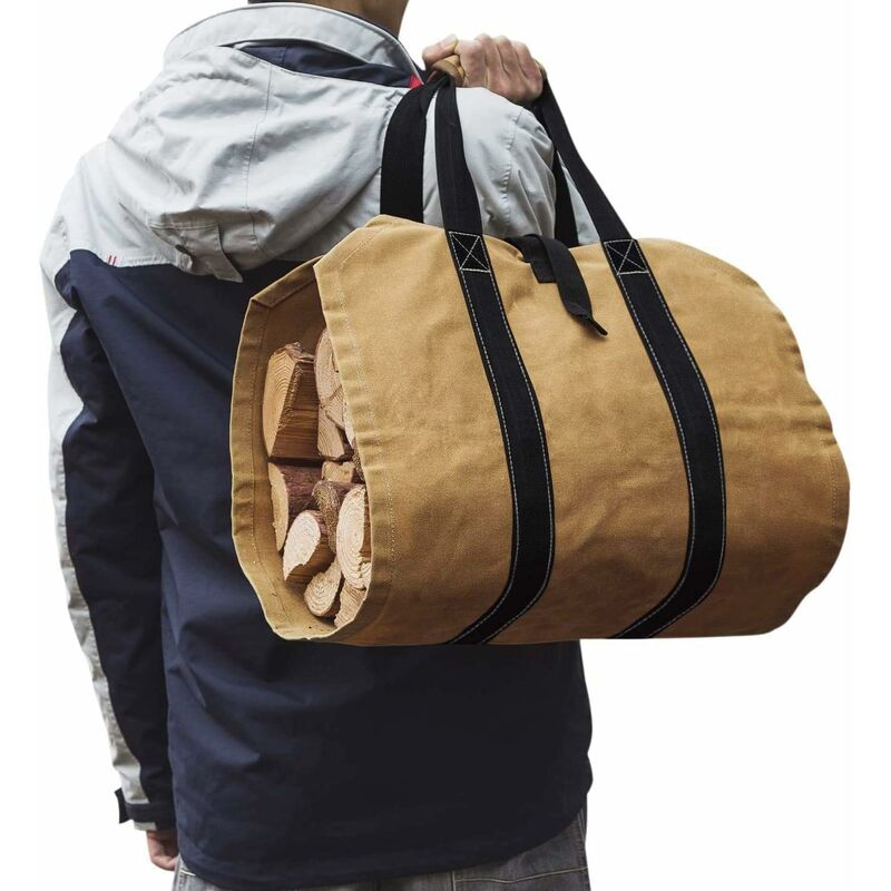 Sollbry Sac de Transport pour Bois de Chauffage, Toile Sac à Bûche, Sac