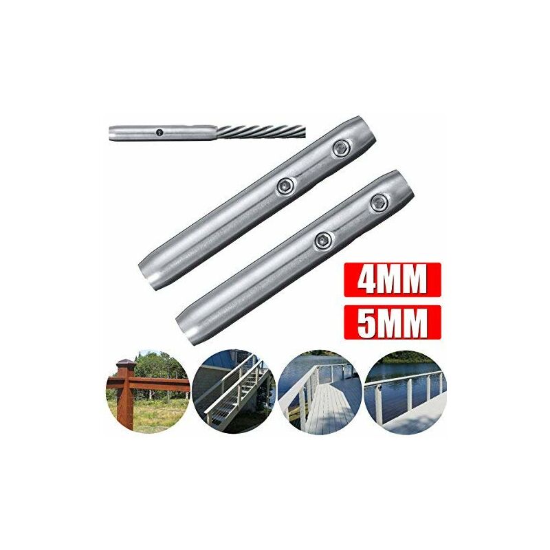 Tendeur De Câble Inox T316 Pour Rampe Escalier 4M - 4mm/5mm - Installation Facile