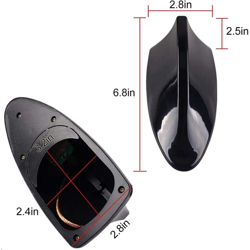 Antenne Radio Aileron De Requin Universelle - Pour Kia Optima 2014-2020, Hyundai Sonata, Elantra - Amélioration Du Signal - ABS
