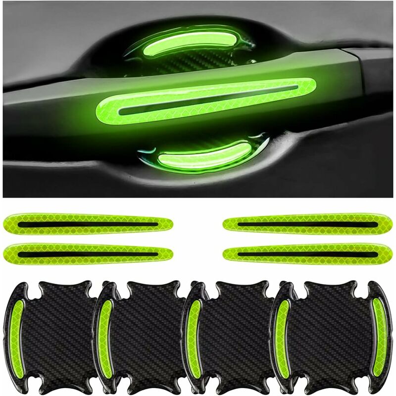 Lot De 8 Protections 3D Pour Poignée De Porte De Voiture, Bandes Réfléchissantes, Anti-rayures, Marqueur D'avertissement De Sécurité, Protection Lot De 8 Protections 3D Pour Poignée De Porte De Voiture, Bandes Réfléchissantes, Anti-rayures, Marqueur D'avertissement De Sécurité, Protection