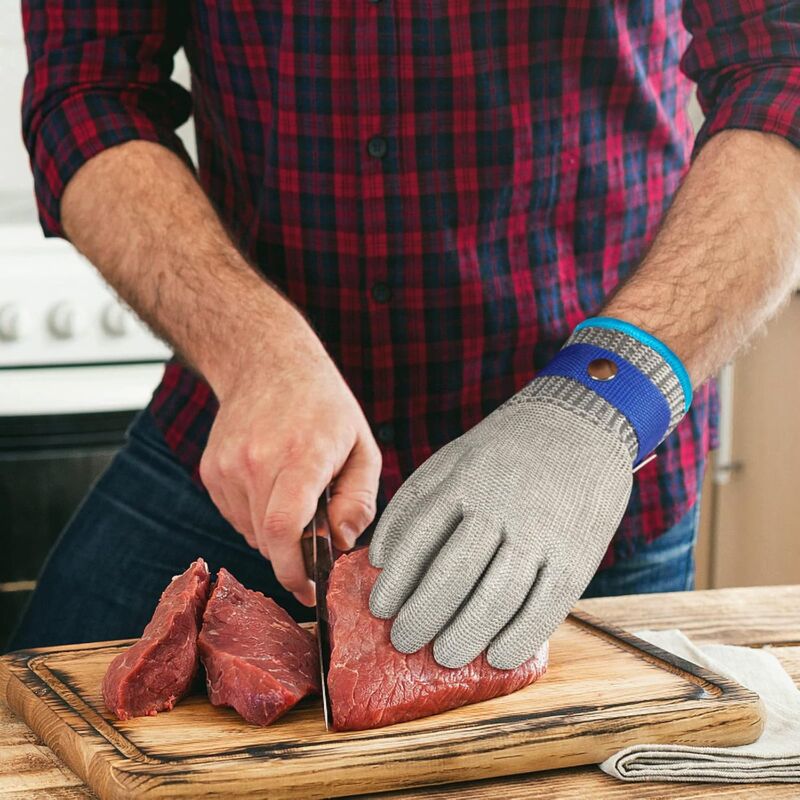 FlyWave Gant Anti Coupure Haute Protection, Fil D'acier Inoxydable pour Huître, Mandoline et Manipulation Des Aliments en Cuisine, Transformation Viande |S FlyWave Gant Anti Coupure Haute Protection, Fil D'acier Inoxydable pour Huître, Mandoline et Manipulation Des Aliments en Cuisine, Transformation Viande |S