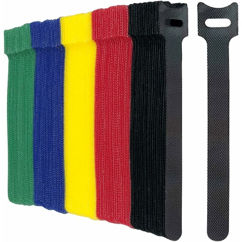 Attache Cable[50 Pcs], Sangles Sangles Câble, Réutilisables Serre Cable Organisateur Rangement Cable Pour Attacher Les Cables Gaines Fils Pc Fils Electriques Etcnoir 89992277