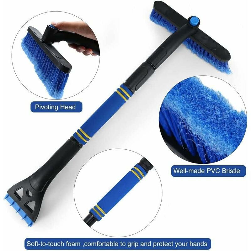 Brosse de Pelle à Neige de grattoir à Glace 2 en 1, adaptée pour Le Capot