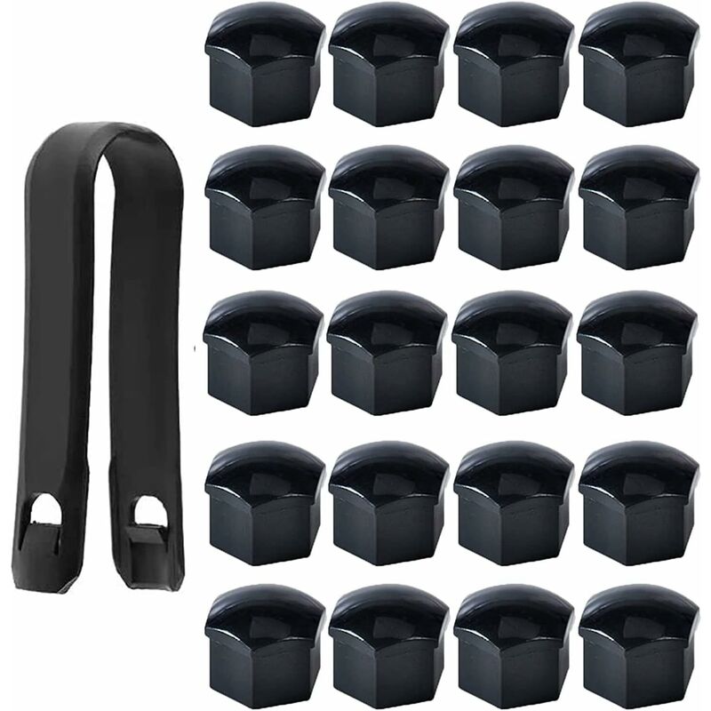 Cache-écrous De Roue 17mm - Lot De 20 Pièces Noir - Protection Anti-saleté Et Style Pour Jantes