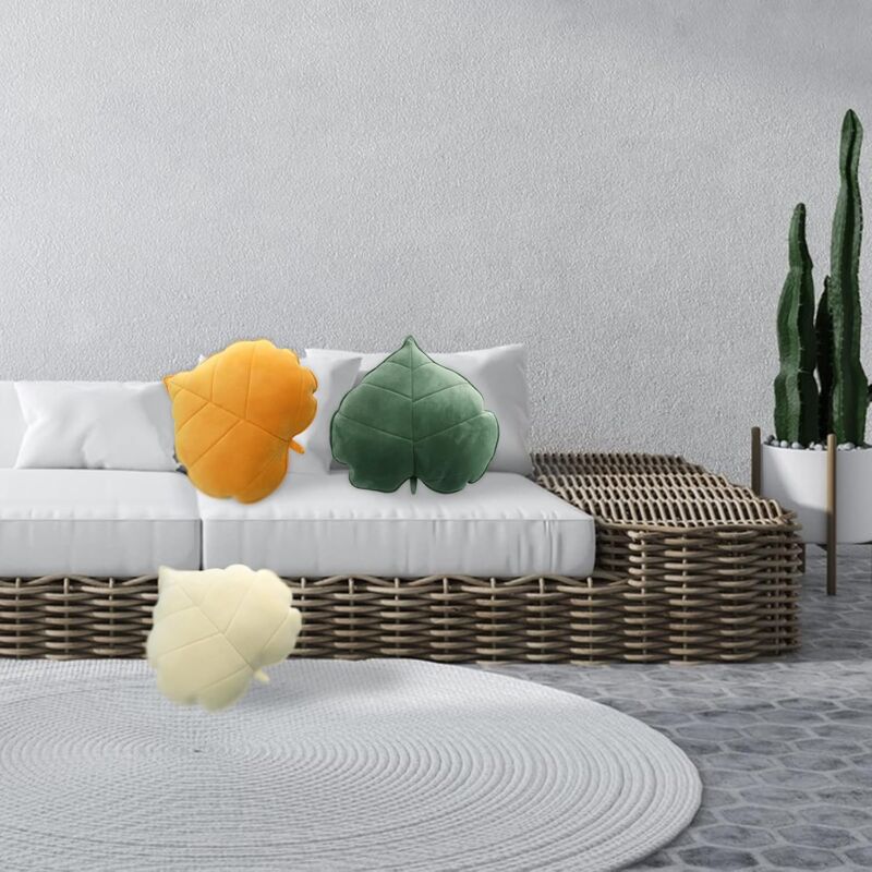 Coussin En Forme De Fleur Peluche 35 Cm Vert - Décoration Confortable Pour Canapé Et Voiture