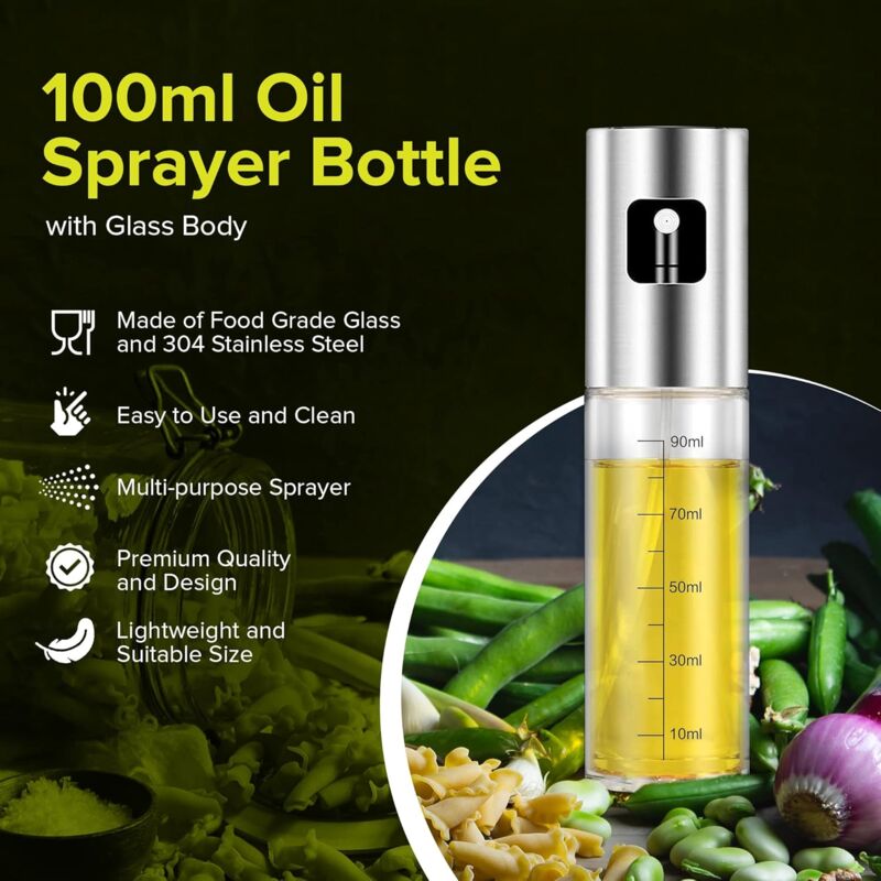 Pulvérisateur D'huile 500 Ml En Inox - Vaporisateur Cuisine Pour Huile D'olive, Vinaigre, Dosage Précis