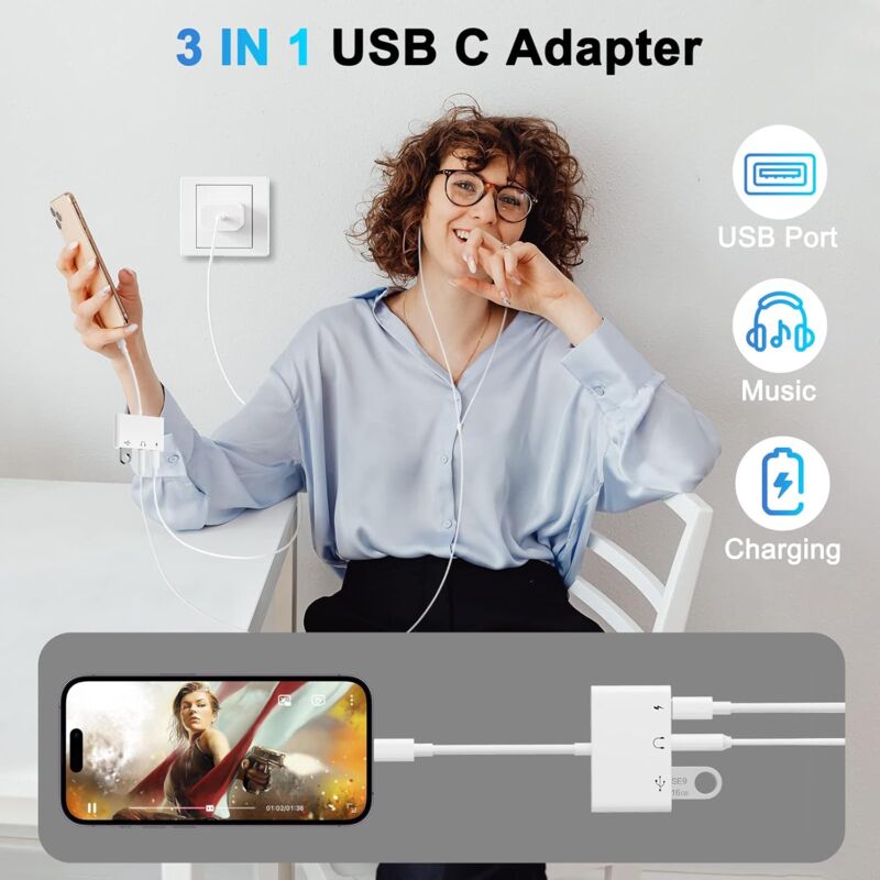 BENFEI Adaptateur USB C Vers Jack 3.5mm Avec Charge Rapide 60W Et DAC Hi-Fi - Écouteurs Et Appel Pour IPhone 16/15 Pro Max, Galaxy S23, Huawei, MacBook, IPad