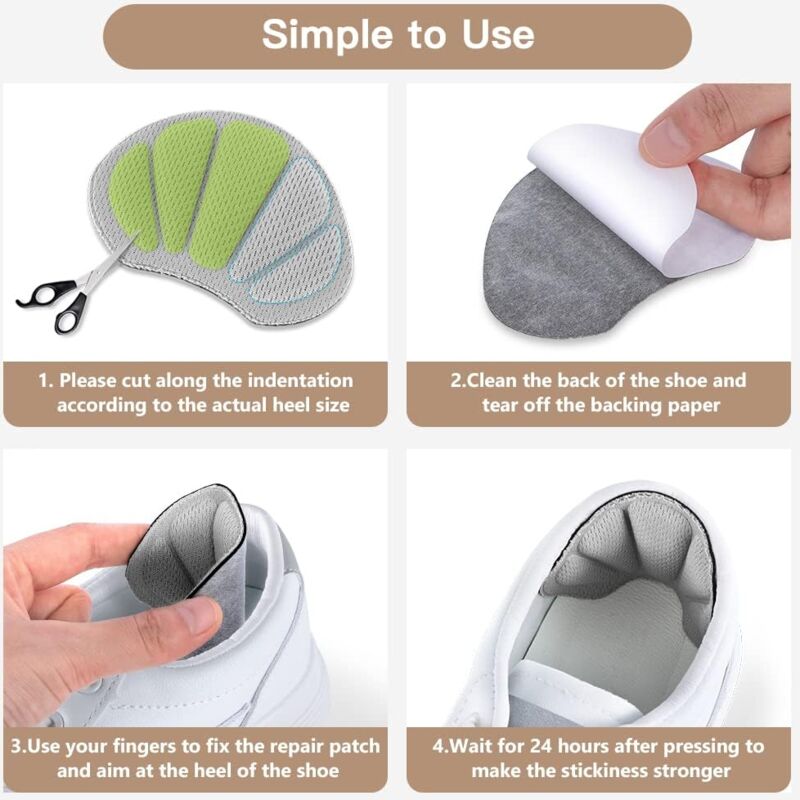 Protège Talon Anti-frottement Semelles De Confort Pour Chaussures Trop Grandes - Protecteur Talon (Taille 35-40) - Noir Coussinet Chaussure Trop Grande