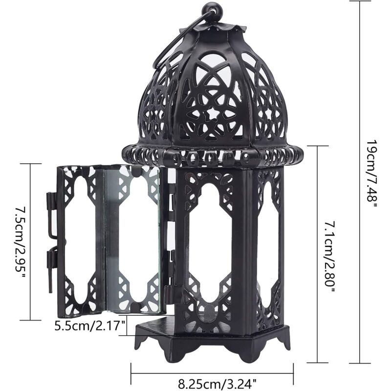 Sziqiqi Shabby Chic Bougeoirs Chandelier Noir - Decorative Bougeoirs en étal pour Centre de