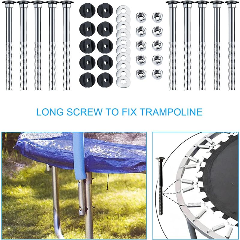 Vis De Trampoline Srup - Lot De 12 Pièces - Acier Galvanisé - Pour Stabilité Et Sécurité
