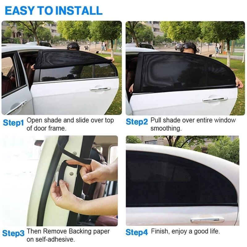 Pare-soleil Voiture Bébé - 2 Pièces UV & Anti-moustiques - Universel