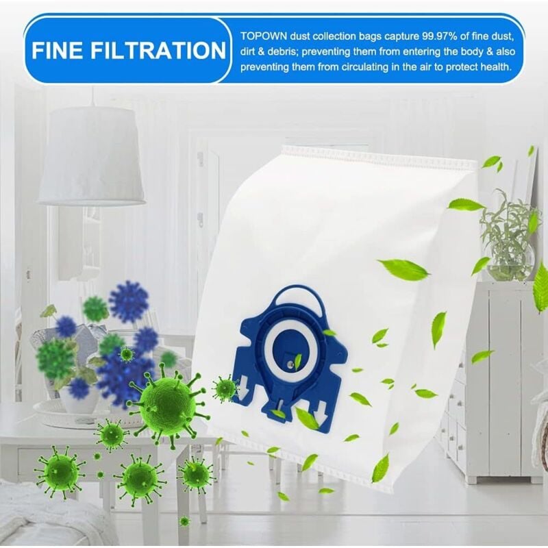 12 Sacs à Poussière De Rechange Pour Aspirateur Miele TU Guard L1guard S1co Guard M1 Accessoire Pour Aspirateur Sac A Poussiere 3 Jeux De Filtres En Coton Petite Brosse 90755512