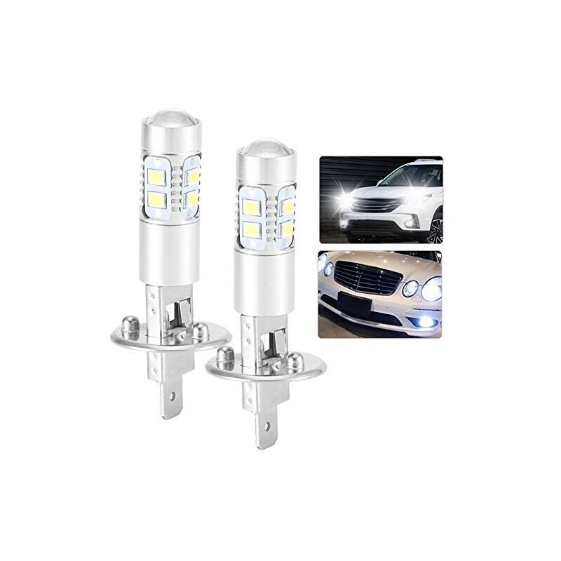 Led Ampoule Led H1 100w, Ampoules De Phare Feu De Brouillard 360 Degru00e9s Phare Ampoule Led 2pcs H1 6000k Super Blanc 100w Led Kit Ampoules Phares H1 Led Voiture Luces Leds H1