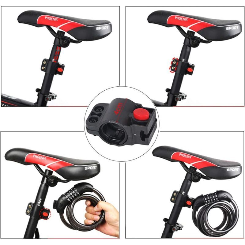 Chaîne Antivol Vélo Via Velo 7,5m - Combinaison 5 Chiffres Réinitialisable, Robuste 100 000 Codes, Protection Anti-Rayures, Pour Vélo Moto Portail