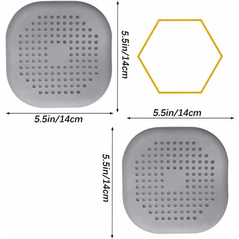 Pack de 2 Filtres D'évier En Silicone Avec Ventouse 14.5 X 14.5 Cm