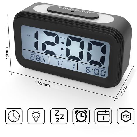 AGEK Horloge Murale à LED - Horloge numérique créative avec télécommande,  Affichage de température et Alarme - 7 Couleurs changeantes, lumière de Nuit