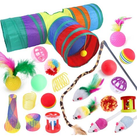 Ensemble de jouets pour chat 22 pièces plus tunnel multicolore (1/5)