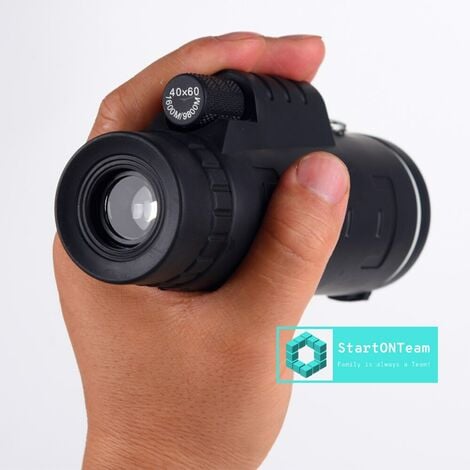 Télescope monoculaire professionnel HD 40X60 haute définition avec support pour smartphone et trépied pour l'observation des oiseaux/camping/randonnée/paysage sauvage/chasse/faune/concerts