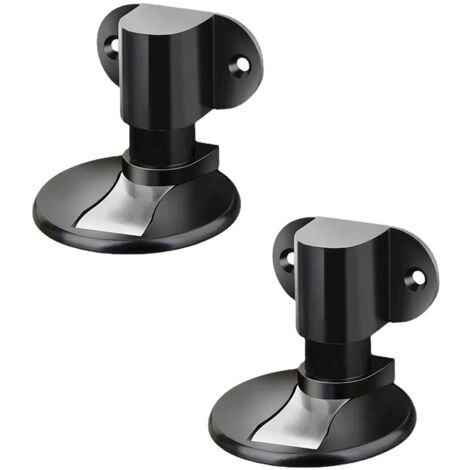 Lot de 2 butées de porte, Acier inoxydable, Noir