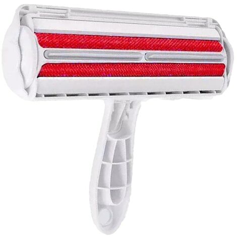 Brosse d'épilation, bidirectionnelle, ABS, pour nettoyer les poils de chien, de chat ou d'autres animaux, rouge