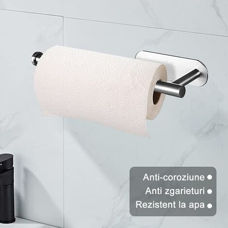 Porte-rouleau Essuie-tout En Bois Naturel Avec Décoration Feuillage - 30 Cm, Made In France