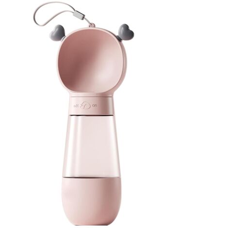 Bouteille d'eau portable pour chien, 2 en 1, bouteille d'eau portable pour chien de 350 ml, bouteille d'eau pour chien de grand diamètre anti-fuite de 9,5 cm, adaptée aux chiens et chats en plein air (1/5)