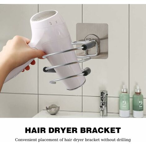1 pièces argent salle de bain compteur organisateur, sèche-cheveux  porte-serviettes étagère support, brosse à