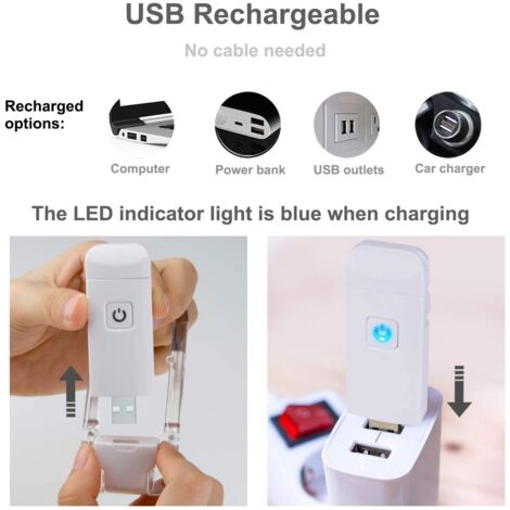 Lampe de lecture Lampe de lecture LED rechargeable par USB avec lampe de lecture pour lire sur le lit Clip 3 niveaux de luminosité réglable Mini clip pliable